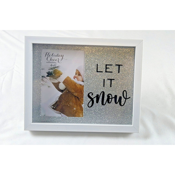 Festive Christmas Décor – Snowman Accent & Sparkle Let It Snow Frame - Picture 2 of 5